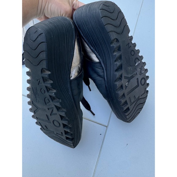 Fly London Leather Black Silver Platform Ankle Boots 37 - Picture 4 of 12